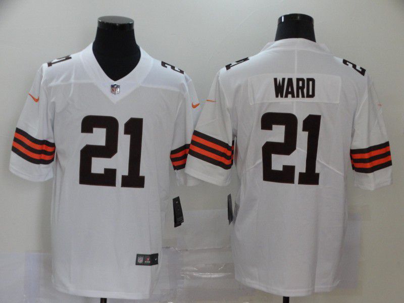 Men Cleveland Browns 21 Ward White Nike Vapor Untouchable Stitched Limited NFL Jerseys
